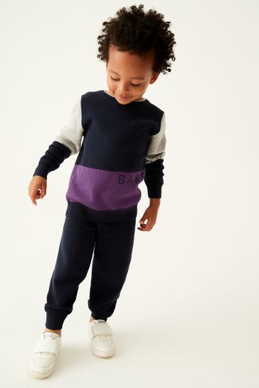 Baker by Ted Baker (0-6yrs) Navy Knitted Sweater and Joggers Set
