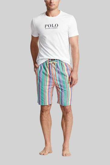 Polo Ralph Lauren Stripe Short Sleeve White Pyjama Set