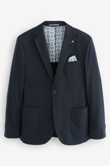 Buy Navy Blue Slim Fit Motionflex Stretch Jersey Blazer from Next Oman