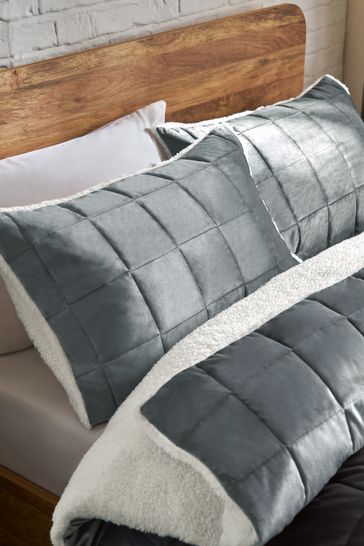 Grey fleece duvet cover on sale