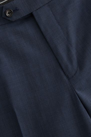 Buy Blue Tailored Fit Signature Wool Textured Suit Trousers from Next Ukraine