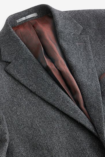 Buy Charcoal Grey Slim Fit Signature Moons British Fabric Textured