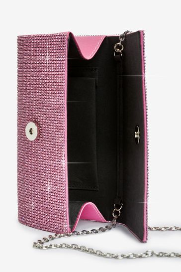 Pink sparkle clutch bag on sale