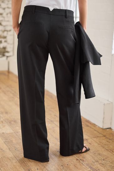 Next black wide leg trousers discount