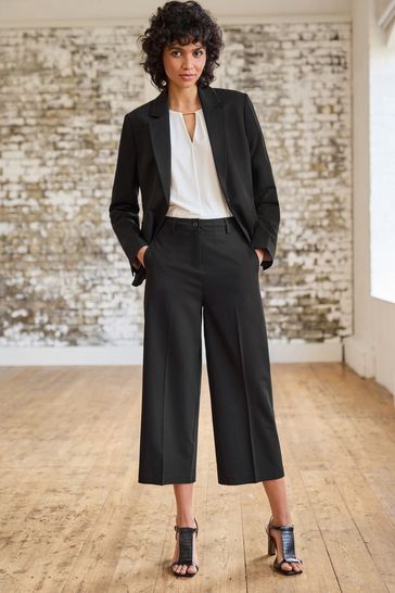 Buy Black Tailored Culotte Trousers from Next Luxembourg