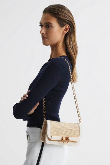 Buy Reiss Natural Off White Lexi Small Raffia Clutch Bag from Next