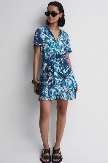 Buy Reiss Blue Posey Ditsy Printed Mini Dress from Next Bahrain