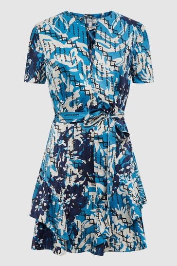 Buy Reiss Blue Posey Ditsy Printed Mini Dress from Next Luxembourg