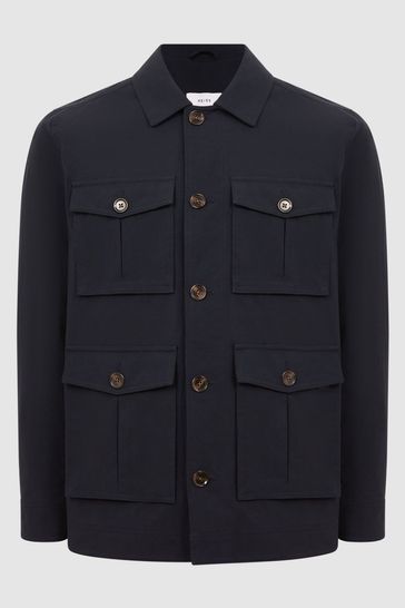 Buy Reiss Navy Hawke Four Pocket Field Jacket from Next Luxembourg