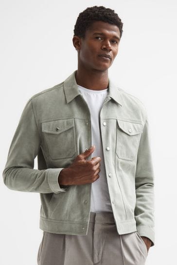 Reiss suede trucker cheap jacket