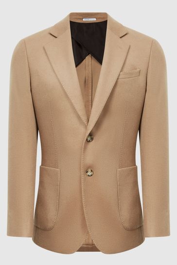 Camel cashmere blazer outlet