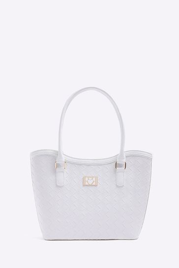 Buy River Island Girls White Woven Shopper Bag from Next Slovakia