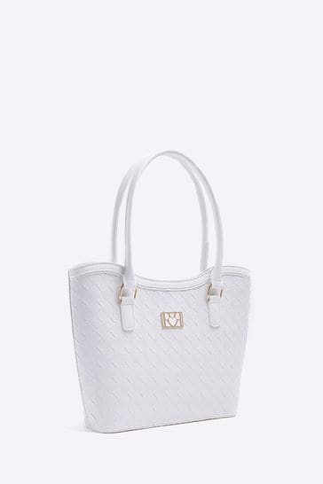 Buy River Island Girls White Woven Shopper Bag from Next Luxembourg