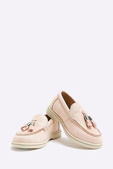 Boys pink loafers best sale