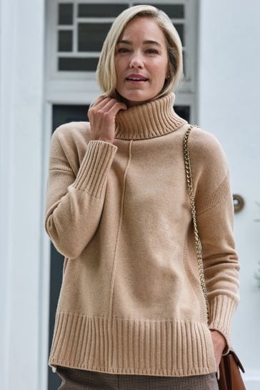 Ladies cashmere roll neck new arrivals jumpers