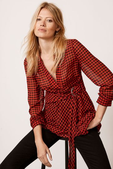 Mint velvet red blouse outlet