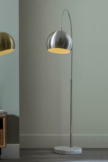 Buy Pacific Silver Feliciani Brushed Metal And Marble Floor Lamp