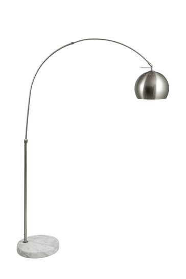 Brushed silver shop floor lamp
