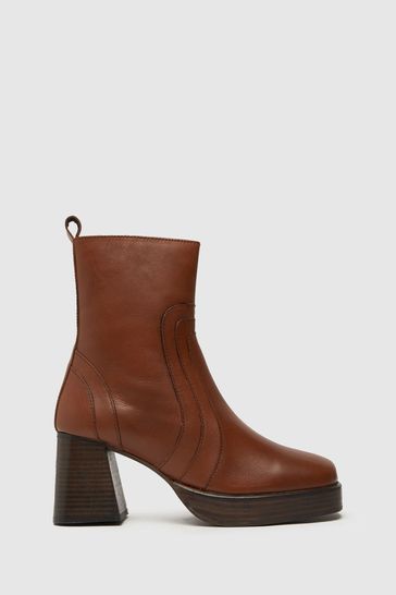 Schuh Natural Cora Leather Platfrom Boots