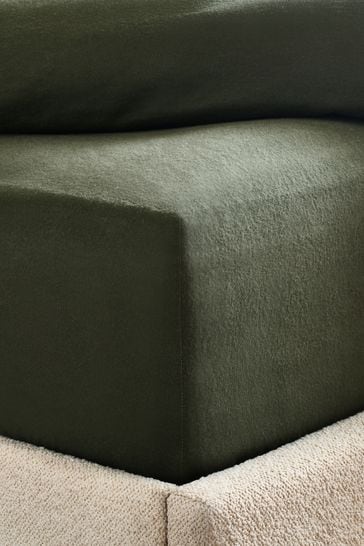 Green 100 Cotton Supersoft Brushed Deep Fitted Sheet