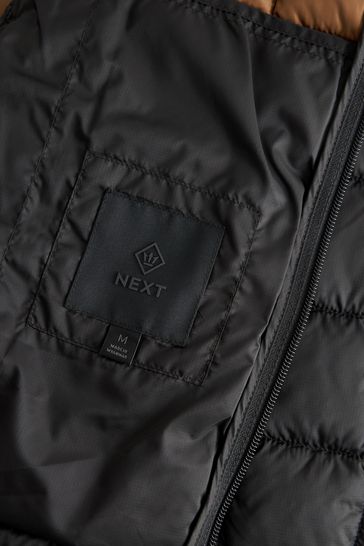 Buy Black Shower Resistant Lightweight Square Quilted Jacket from