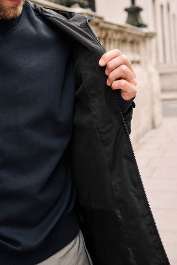 Black long cheap waterproof coat