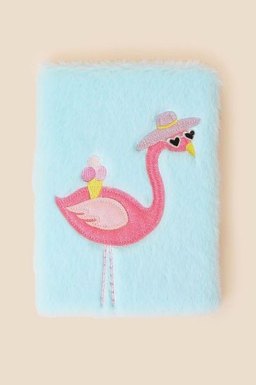 Angels by Accessorize Blue Fluffy Flamingo Notebook