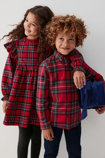 Red check girls dress on sale