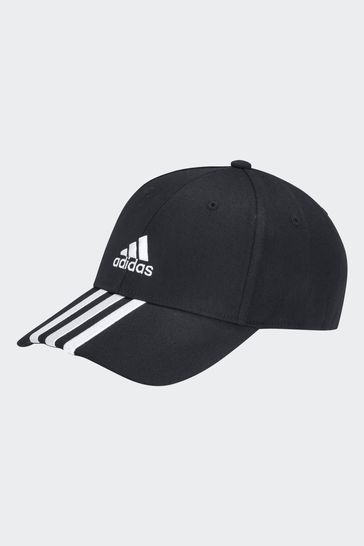 adidas Black Adult 3-Stripes Cotton Twill Baseball Cap