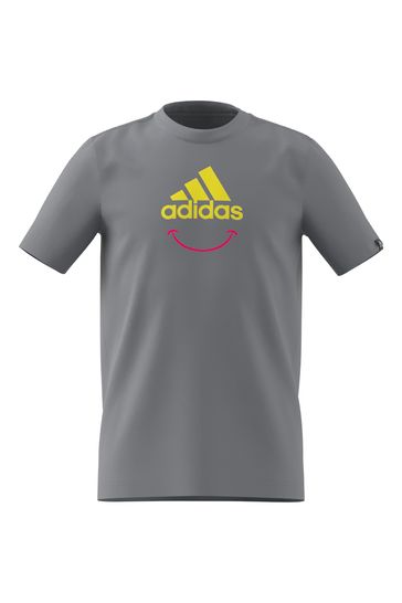 adidas Grey Badge Of Sports Smiley T-Shirt