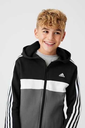 Buy adidas Black Sportswear Tiberio Tracksuit Kids Colorblock 3-Stripes Spain Next Fleece from