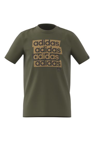 Khaki adidas t shirt sales