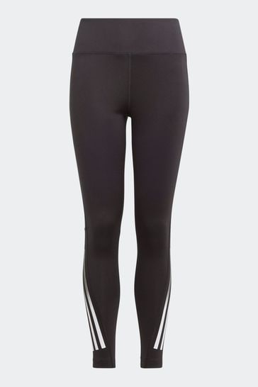 adidas RUNNING 3-STRIPES High-Waisted Tights | Black-White | Women's