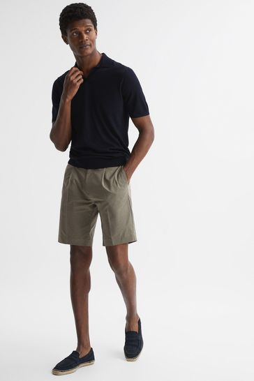 Reiss Khaki Shore Side Adjuster Shorts