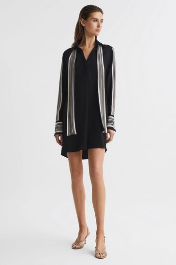 Buy Reiss Black Ellie Side Stripe Mini Dress from Next Luxembourg