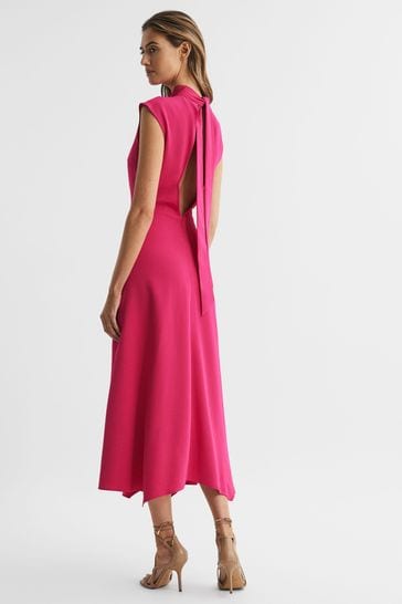 Midi open 2025 back dress
