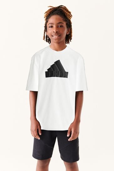 adidas White Future Icons Logo Piqué T-Shirt