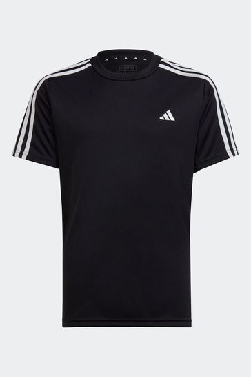 adidas Black Regular Fit Sportswear Train Essentials Aeroready 3-Stripes T-Shirt