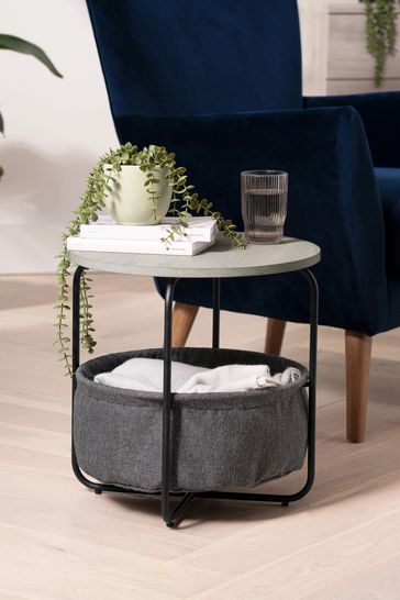 Grey storage shop side table