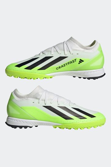 adidas White Black Adult X Crazyfast.3 Turf Boots