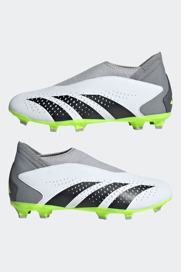 Buy adidas White Black Kids Predator Accuracy.3 Laceless Firm