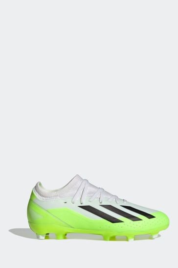 adidas White/Black Kids X Crazyfast.3 Firm Ground Football Boots