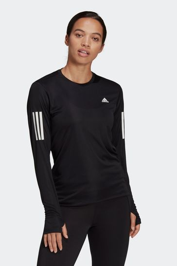Womens adidas black 2025 long sleeve top
