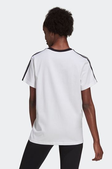 Buy adidas White Black Sportswear Essentials 3 Stripes T Shirt
