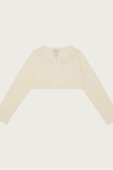 Monsoon Natural Pearl Trim Cardigan