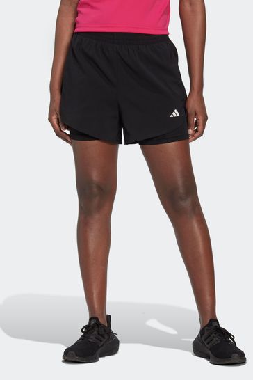 adidas Black Aeroready Made For Training Minimal Two-In-One Shorts