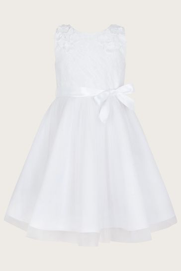 Monsoon Freya Scuba Lace Communion White Dress