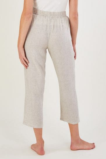 Monsoon white linen online trousers