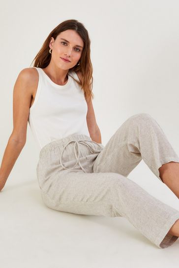 Monsoon white hotsell linen trousers