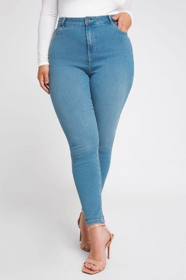 Simply Be Blue Short Mid Lucy Super Stretch Skinny Jeans